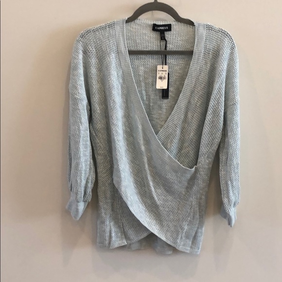NWT. Express. Wrap front tunic sweater. Mint. M - Picture 1 of 2